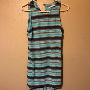 Striped chiffon high low dress